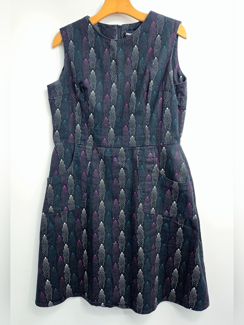 Nooworks Edie Dress Black Cosmic Print Stretch Cotton